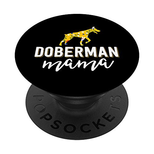 Floral Dog Mom Shirts For Women Owner Gift Doberman Mama PopSockets Grip and Stand for Phones and Tablets