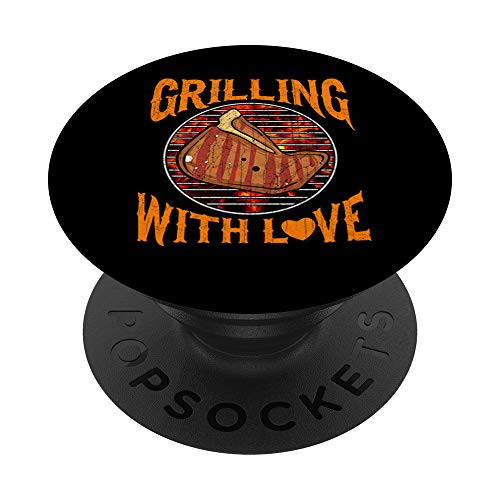 Grilling With Love Outdoor Grill Steak BBQ Eating Gift PopSockets Grip and Stand for Phones and Tablets Grilling With Love Outdoor Grill Steak BBQ Eating Gift PopSockets Grip and Stand for Phones and Tablets