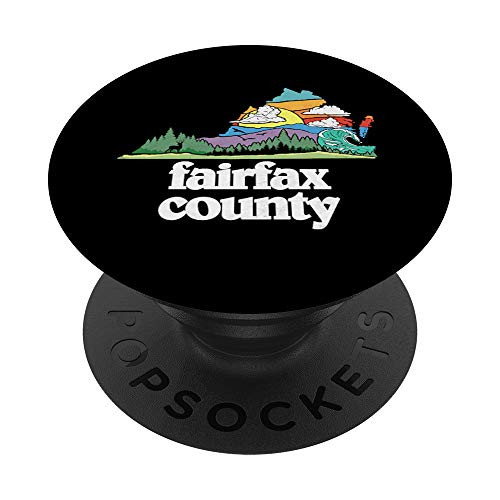 Fairfax County Virginia Outdoors and Nature Lover Retro 80s PopSockets Grip and Stand for Phones and Tablets