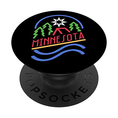 Minnesota Lake Life Summer Outdoors Cabin Minneapolis Trees PopSockets Grip and Stand for Phones and Tablets