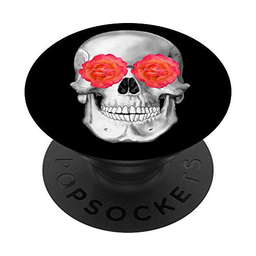 Three Amigos Skulls with Red Rose - Halloween Graphic PopSockets Grip and Stand for Phones and Tablets