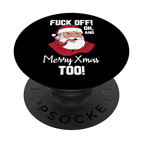 Santa Claus F Off Inappropriate Adult Humor Christmas Gifts PopSockets Grip and Stand for Phones and Tablets