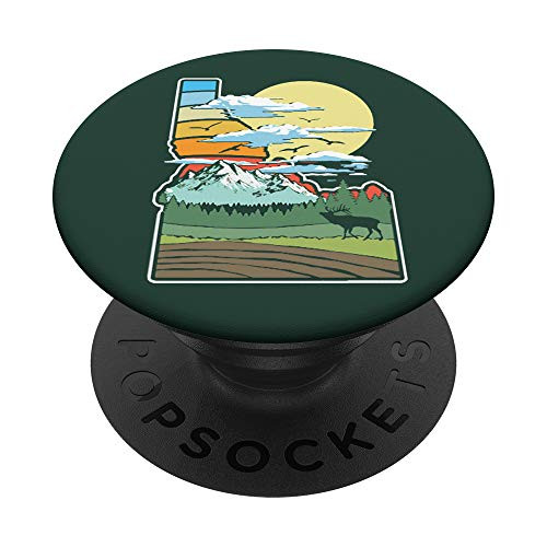 Vintage Idaho Nature and Outside Retro 80s Graphic PopSockets Grip and Stand for Phones and Tablets