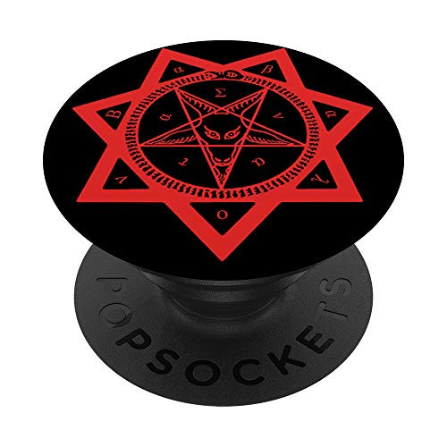 Red Pentagram Satanism Devil Seal AntiChrist Goth Emo Gift PopSockets PopGrip Swappable Grip for Phones and Tablets