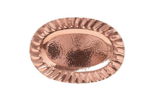 Sertodo Copper PA-13 Aphrodite Rectangle Serving Platter, Hand Hammered 100% Pure Copper, 13"" x 9""