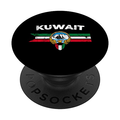 Kuwait Distressed Flag Kuwaiti Seal PopSockets PopGrip Swappable Grip for Phones and Tablets
