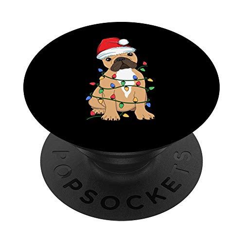 French Bulldog Christmas Tree Light Santa Dog Xmas Pajamas PopSockets Grip and Stand for Phones and Tablets