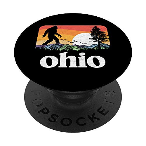 Retro Ohio Bigfoot Mountain and Trees Nature Outdoors PopSockets Grip and Stand for Phones and Tablets