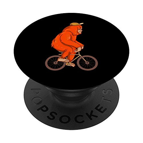 Bigfoot Riding Bicycle - Funny Sasquatch Bike Cyclist PopSockets Grip and Stand for Phones and Tablets