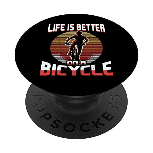 Life Is Better With Cycling Racing Bike Cyclist Gift Cycling PopSockets Grip and Stand for Phones and Tablets