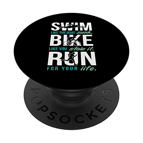 Swim Bike Run Funny Triathlon Race PopSockets Grip and Stand for Phones and Tablets Swim Bike Run Funny Triathlon Race PopSockets Grip and Stand for Phones and Tablets