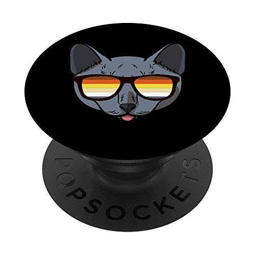 Russian Blue Cat Mom Sunglasses  Gay Pride Month PopSockets Grip and Stand for Phones and Tablets