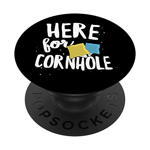 Here For Cornhole Funny Summer Cookout Games Winner PopSockets Grip and Stand for Phones and Tablets