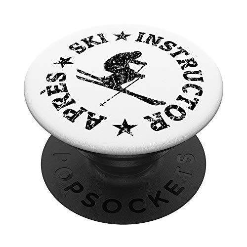 Apres-Ski Instructor Seal -Vintage Black- Skier PopSockets Grip and Stand for Phones and Tablets