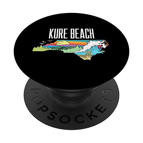 Kure Beach State of North Carolina Outdoors Graphic PopSockets Grip and Stand for Phones and Tablets