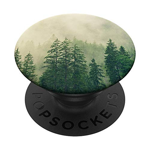 Tree Forest Pine Trees Foggy Outdoor Mountains PopSockets Grip and Stand for Phones and Tablets