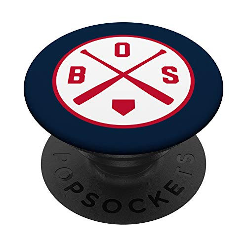 Classic Boston Baseball Bat BOS Patch PopSockets Grip and Stand for Phones and Tablets