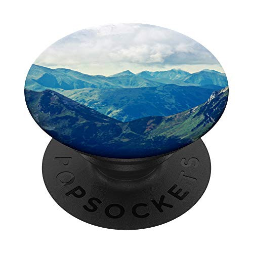 Foggy Mountains Pine Tree Forest Trees Outdoor Clouds Nature PopSockets Grip and Stand for Phones and Tablets