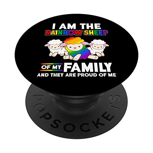 Gay Pride Week I Am The Rainbow Sheep of Family Proud PopSockets Grip and Stand for Phones and Tablets