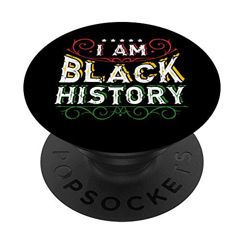 I Am Black History Month February Melanin Queen PopSockets Grip and Stand for Phones and Tablets