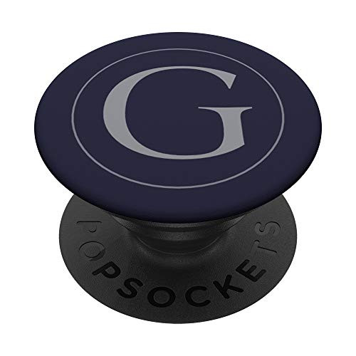 Dark Blue Letter G Initial Monogram PopSockets Grip and Stand for Phones and Tablets