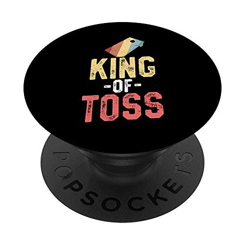 King of Toss Funny Cornhole Gift for Men 4th of July PopSockets Grip and Stand for Phones and Tablets