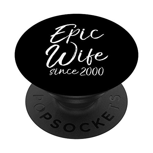 Matching 20th Anniversary Couples Gifts Epic Wife Since 2000 PopSockets Grip and Stand for Phones and Tablets