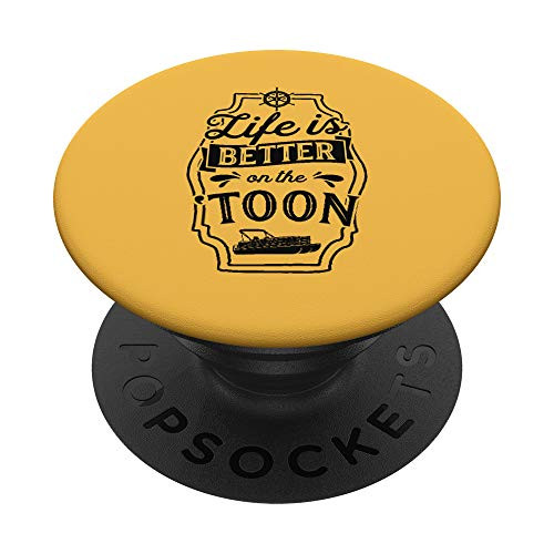 Life Is Better On The Toon Pontoon Funny Boat Captain Gift PopSockets Grip and Stand for Phones and Tablets