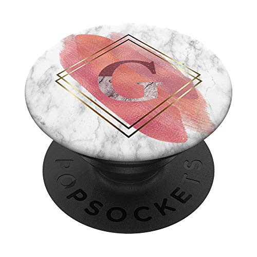 Letter G Blush rose pink Initial Monogram G personalised PopSockets Grip and Stand for Phones and Tablets