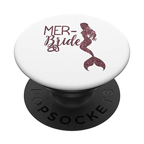 Mer Bride Mermaid Bride Gift Bachelorette Wedding Rose PopSockets Grip and Stand for Phones and Tablets