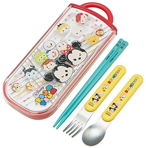 Skater Spoon Fork Chopsticks Trio Set Disney "Tsum Tsum Sketch" TCS1AM from Japan