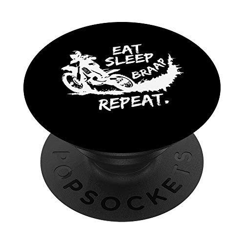 Eat Sleep Braap Repeat Motocross Dirt Bike PopSockets Grip and Stand for Phones and Tablets