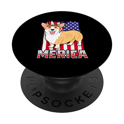 Merica Corgi 4th of July Family Women Dog American Flag PopSockets Grip and Stand for Phones and Tablets Merica Corgi 4th of July Family Women Dog American Flag PopSockets Grip and Stand for Phones and Tablets