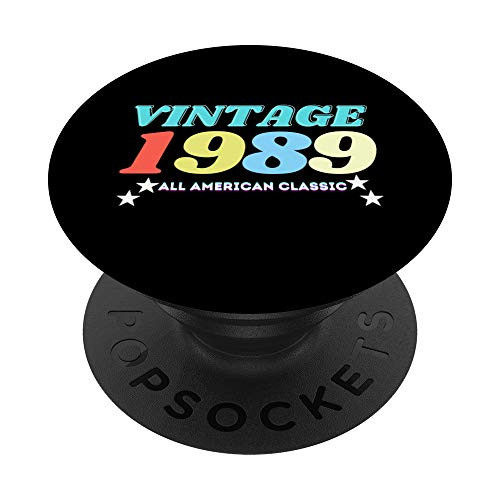 Vintage 1989 American Classic 32nd Bday Birthday Gift PopSockets Grip and Stand for Phones and Tablets
