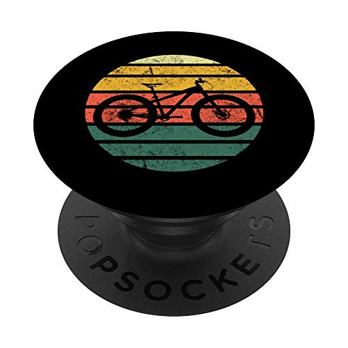 Mountain Bike Gift Retro Striped Sunset PopSockets Grip and Stand for Phones and Tablets
