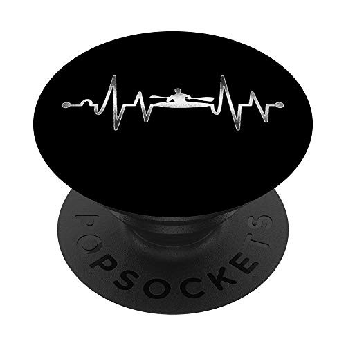 Kayaking Heartbeat Kayak Outdoors Enthusiast Gift PopSockets Grip and Stand for Phones and Tablets
