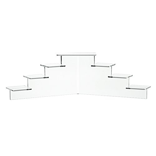 Source One Deluxe Acrylic 7 Tier Display Stand, Available in 3 Sizes Clear & Black (Small, Clear)