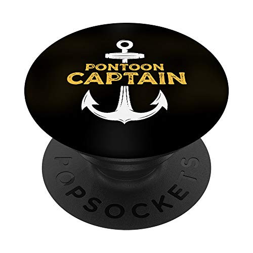 Pontoon Boat Captain  Simple Sailing Anchor Design PopSockets Grip and Stand for Phones and Tablets