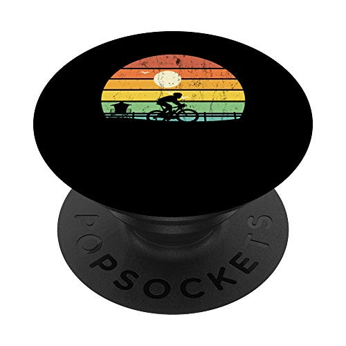 Retro Mountain Bike Sunset Unique Bicycle Riding Gift PopSockets Grip and Stand for Phones and Tablets