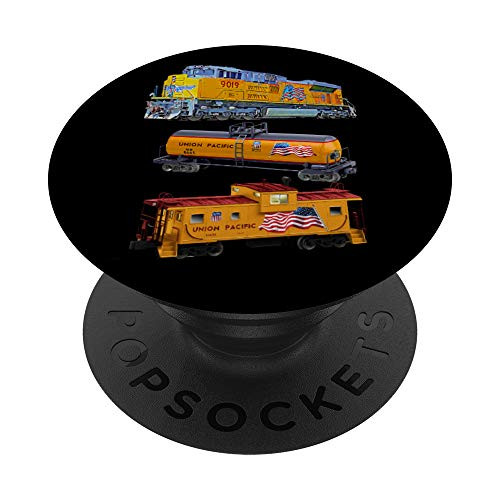 Freight Train Engine Tanker Caboose PopSockets Grip and Stand for Phones and Tablets
