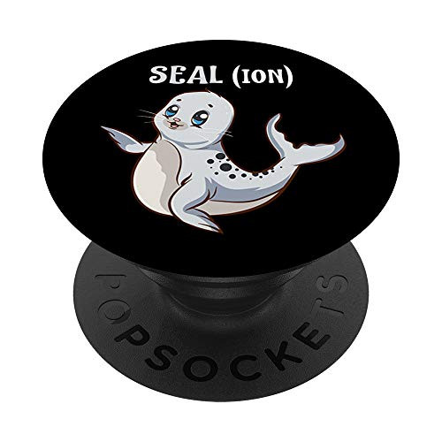 Seal-ion- Sea Lion Pun Funny Baby Seal and Sealion Pun PopSockets Grip and Stand for Phones and Tablets