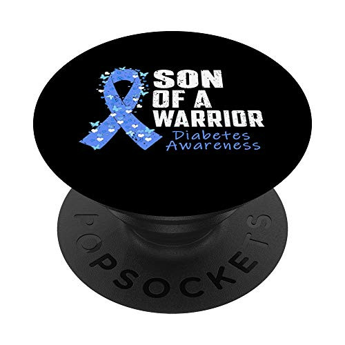Son Of A Warrior Diabetes Awareness Month PopSockets Grip and Stand for Phones and Tablets