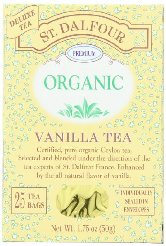 ST. DALFOUR Organic Tea, Vanilla, Tea Bags, 25-Count Box (Pack of 6)