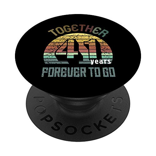 41st Years Wedding Anniversary Gifts For Couples Matching 41 PopSockets Grip and Stand for Phones and Tablets