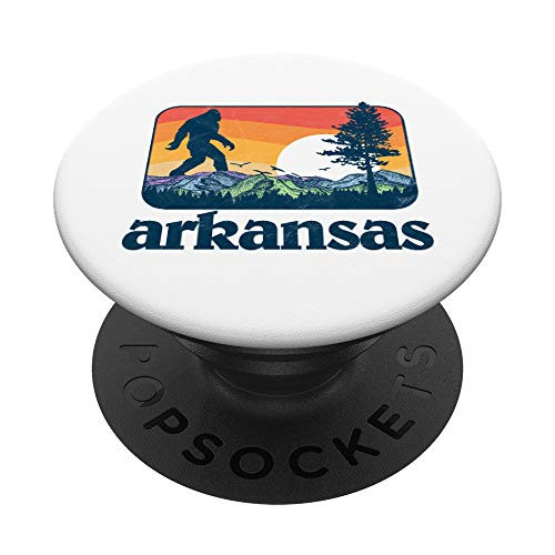 Retro Arkansas Bigfoot Mountain and Trees Nature Outdoors PopSockets Grip and Stand for Phones and Tablets