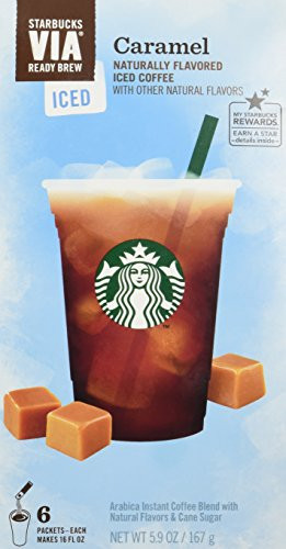 Starbucks VIA Ready Brew Iced Caramel Coffee (3 Pack/Boxes) 6 Packets Each Box