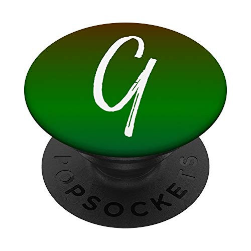 Initial G Blue Green Red Gradient Phone Case Green Letter G PopSockets Grip and Stand for Phones and Tablets
