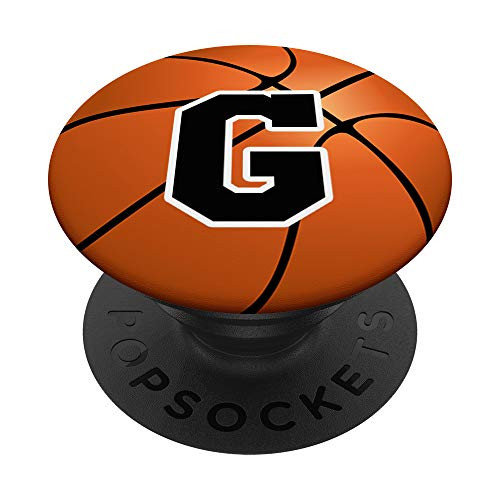 Basketball Letter G Name Initial Monogram Bball Player Zx PopSockets PopGrip Swappable Grip for Phones and Tablets