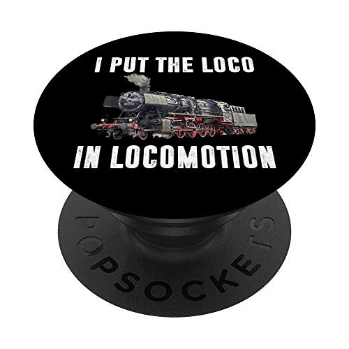 Steam Engine Funny Train Locomotive PopSockets Grip and Stand for Phones and Tablets