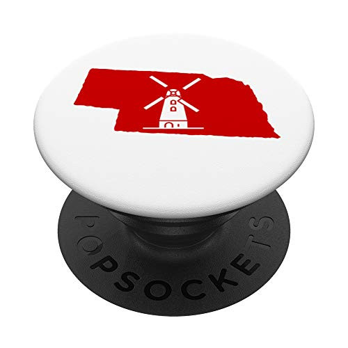 Nebraska State Map Windmill Nebraska Farmers Windmill Gift PopSockets Grip and Stand for Phones and Tablets